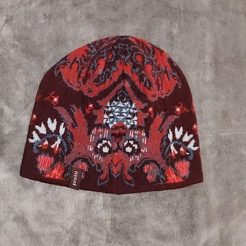 Pistil Red and Black Patterned Beanie